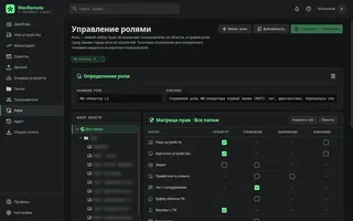 Показать: Матрица прав роли по папкам устройств